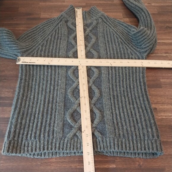 Banana Republic Sweater S Green Cashmere Wool Fisherman Cable Knit Heavy Thick. - Picture 5 of 6